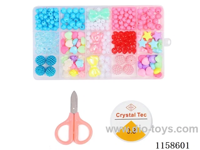DIY Jewelry Set(Beads + scissors thread (15 squares))