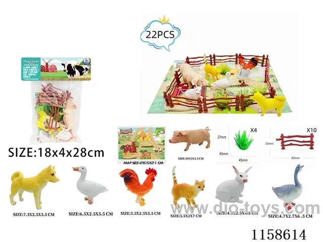 22PCS Farm Animal Scene Map Set