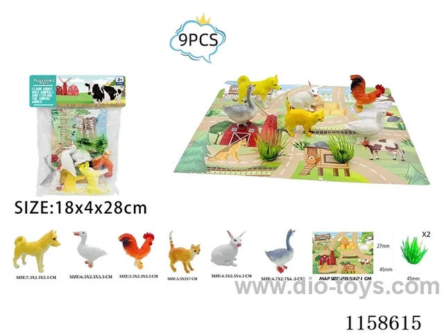 9PCS Farm Animal Scene Map Set