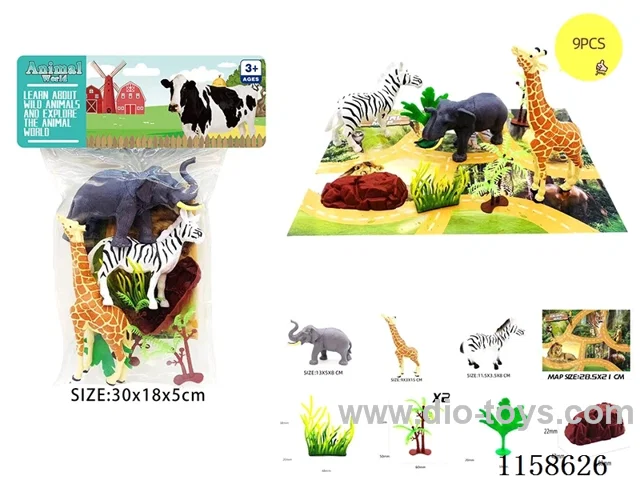 9PCS Wildlife Scene Map Set
