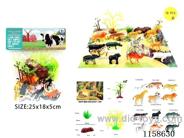 18PCS Wildlife Scene Map Set