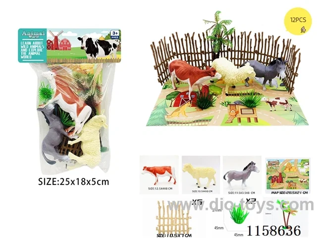 12PCS Farm Animal Scene Map Set