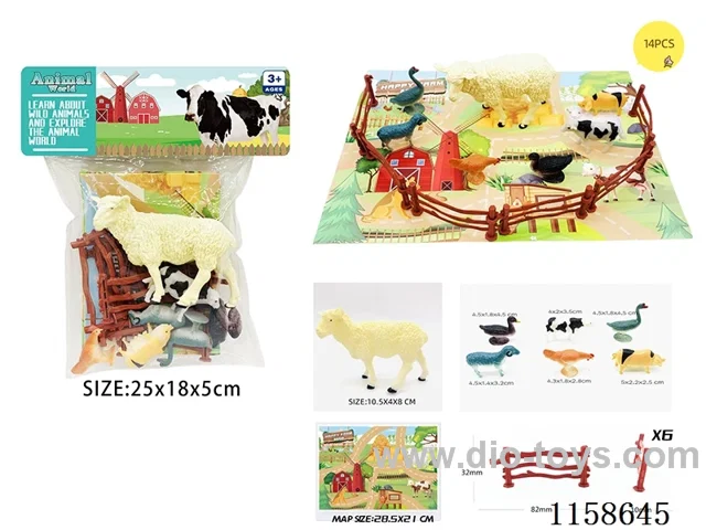 14PCS Farm Animal Scene Map Set
