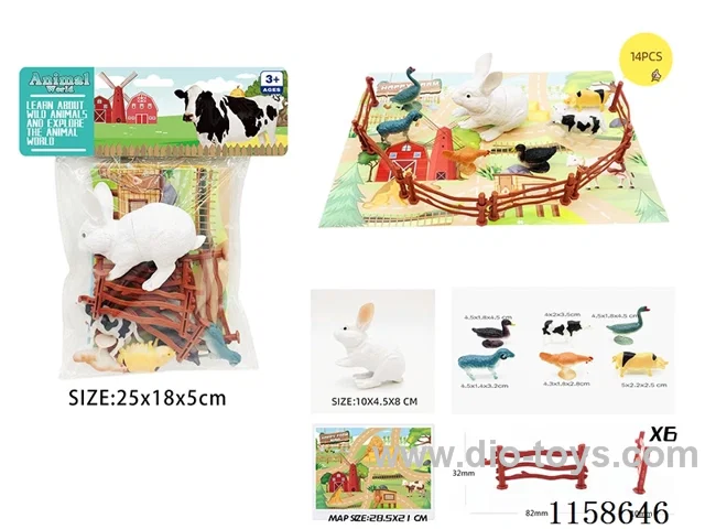 14PCS Farm Animal Scene Map Set
