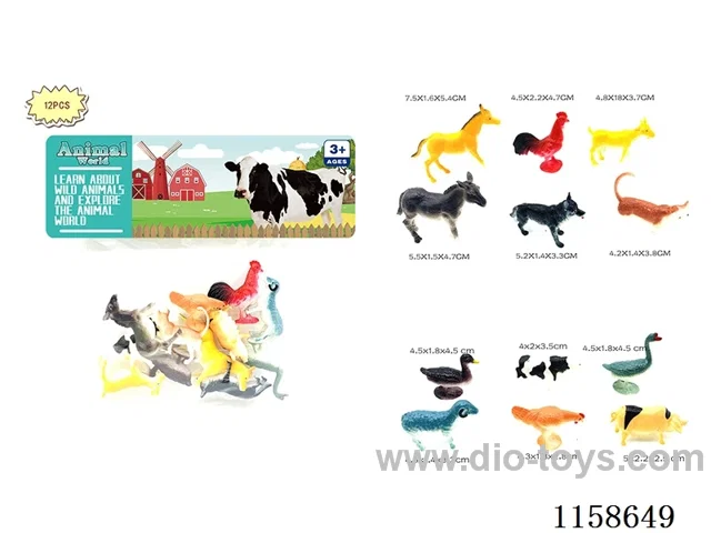 12 Farm Animals Mixed Pack