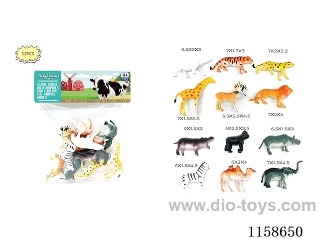 12 Wild Animals Mixed Set