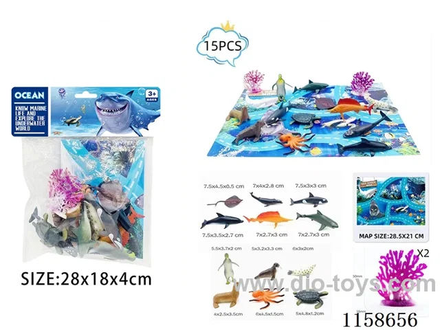 15PCS Marine Animal Scene Map Set