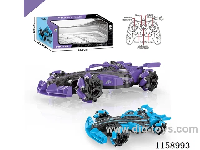 2.4G rc stunt car with spray included battery