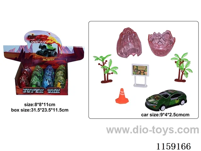 Alloy Dinosaur Car Scene Toys(boomerang) 12PCS