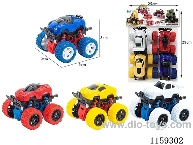 Inertia spring stunt off-road racing car 4pcs.
