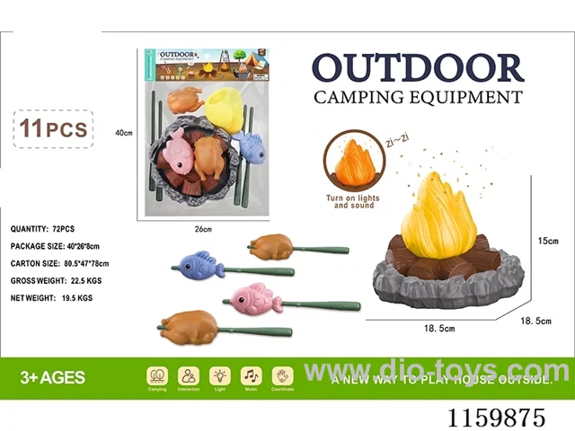 11PCS Outdoor Lights & Sounds Camping Set - Fire Pile 3AA(not included battery)