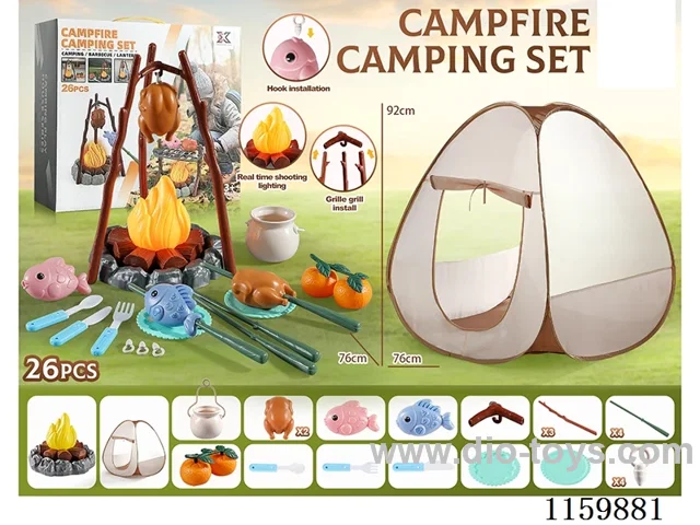 26PCS Outdoor Lights & Sounds Camping Set - Fire 3AA(not included battery)