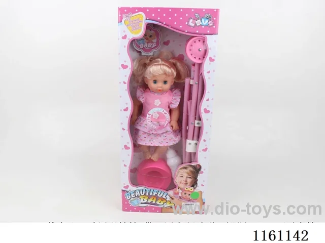 Pushchair with 14 inch live eye doll-with IC four voices (with bottle, potty)