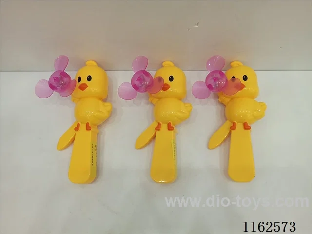 Hand-pressing lighted yellow duck fan
