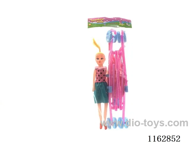 40cm plastic cart with doll