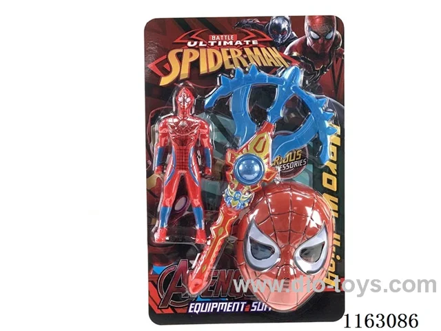 Spider-man suit 24CM Superman (light)+ light and sound weapon + mask