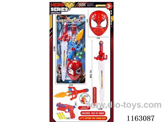 Spider-man mask weapon suit