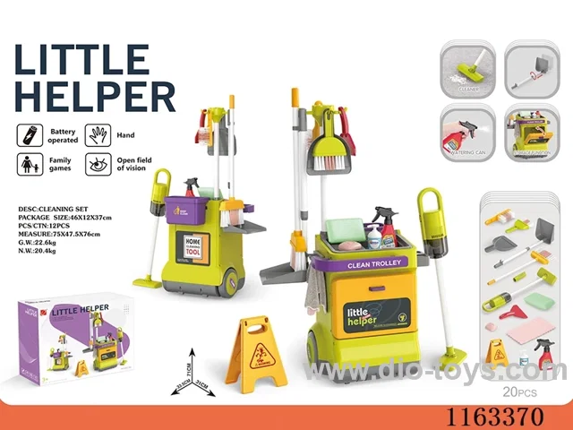 Cleaning cart set (with vacuum cleaner, sound, with foam *, will absorb foam, 3*AA not included)