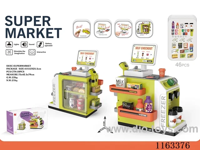 Mini supermarket station set (with light, sound, 2*AA not included, 2*AAA not included)