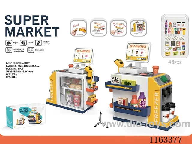 Mini supermarket station set (with light, sound, 2*AA not included, 2*AAA not included)