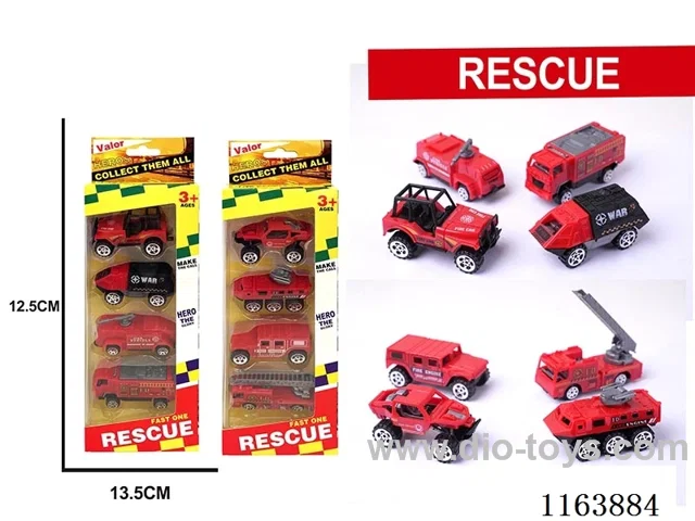 4PCS sliding fire engines