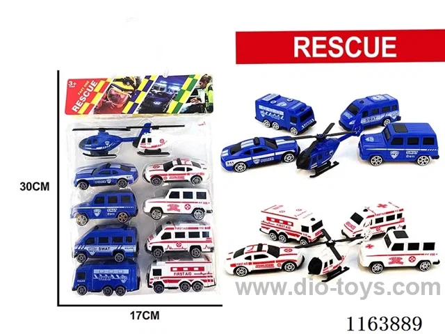 10PCS sliding ambulance + police car