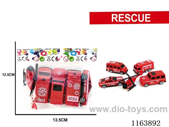 5PCS sliding fire engines