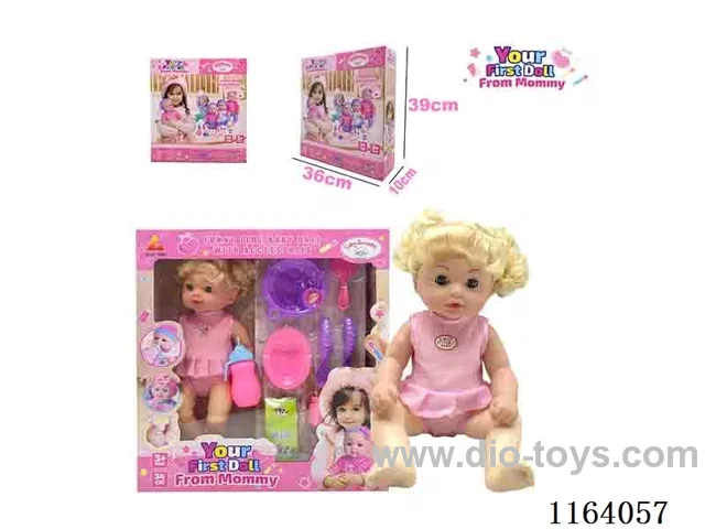 36CM full body baby girl  can pee,drink water with 10 accessories
