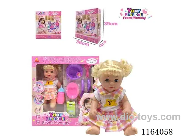 36CM full body baby girl  can pee,drink water with 10 accessories