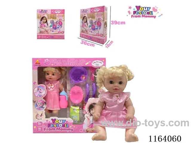 36CM full body baby girl  can pee,drink water with 10 accessories