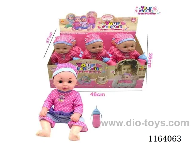 36CM funny time baby doll with accessories 9pcs in display box