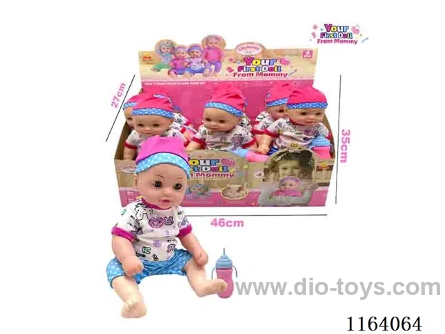 36CM funny time baby doll with accessories 9pcs in display box