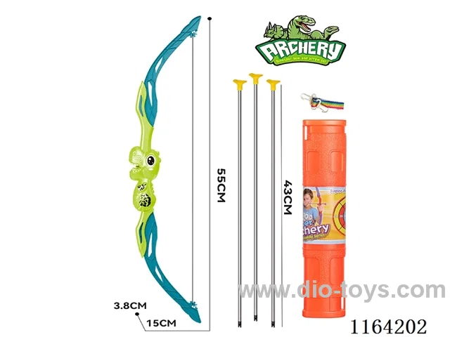 Cartoon dinosaur bow and arrow with quiver (55cm)