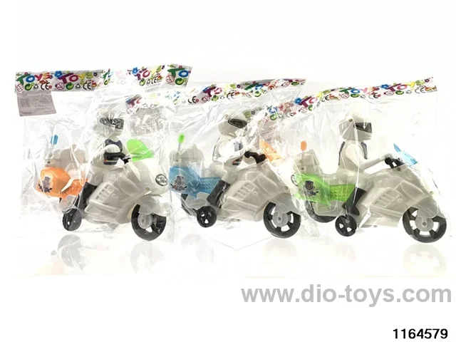 Pull-wire lighted police motorbike