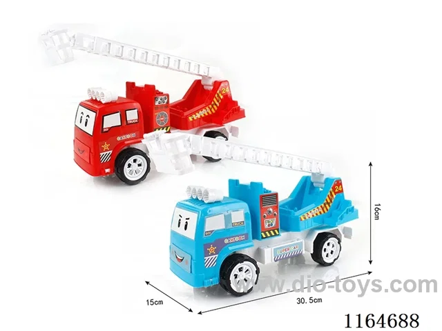 Inertial cartoon engineering car white car bottom