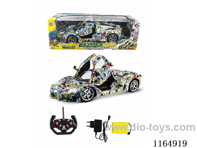 (GCC) 1:10 Graffiti remote door opening car included battery