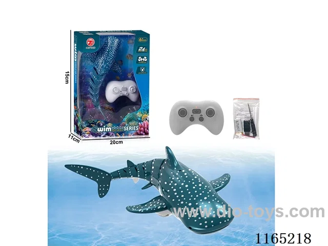(2.4G) RC Water Play Blue Whale Shark (Fish Pack 3.7V 700 mAh soft pack battery)