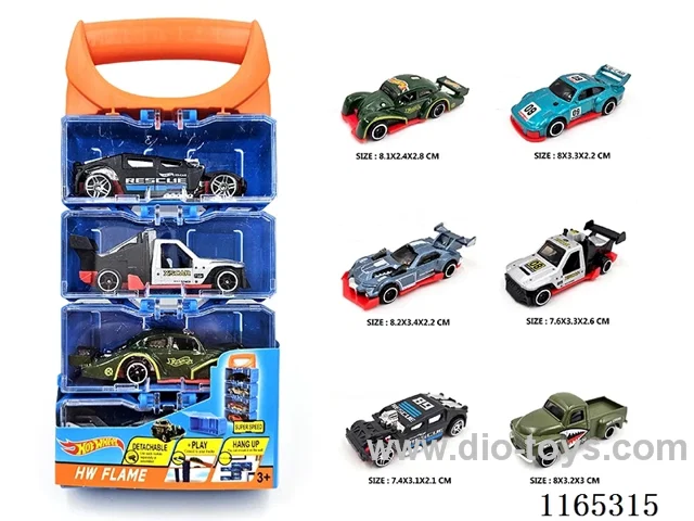 Alloy Car DIY Carrying Case Set of 4