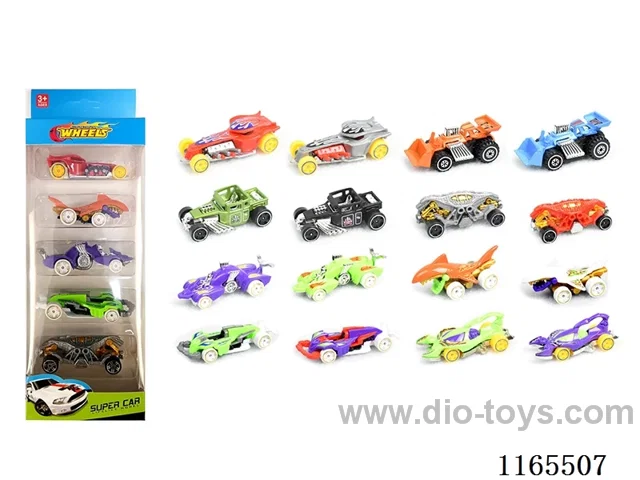 5PCS 1:64  free wheel alloy car 8 mixed