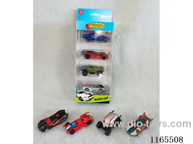 4PCS 1:64  free wheel alloy car（8 mixed）
