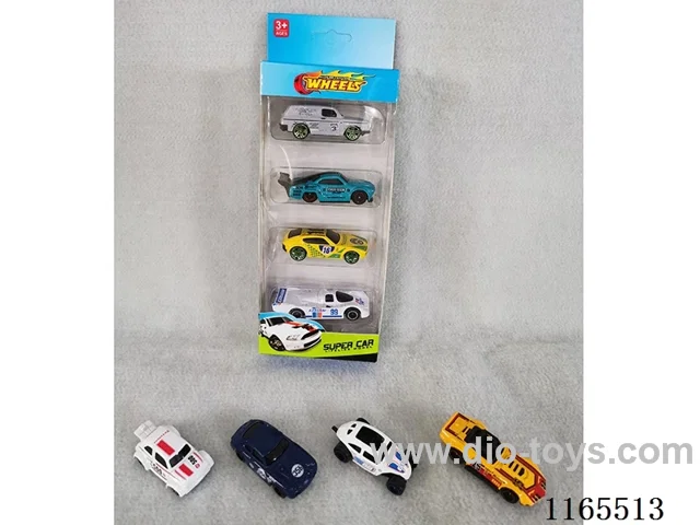 1:64 4 PCS free wheel alloy car