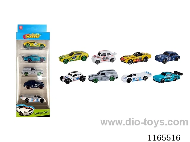 1:64 5PCS free wheel alloy car