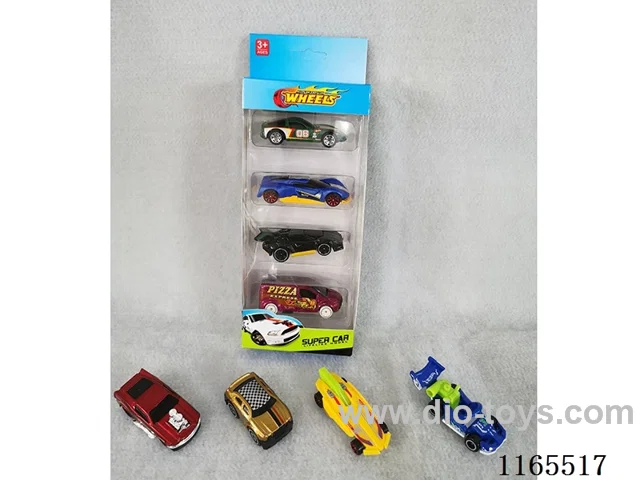 1:64 4 PCS free wheel alloy car