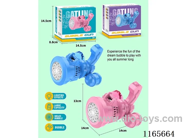 Gatling 10 holes bubble automatic bubble gun with light