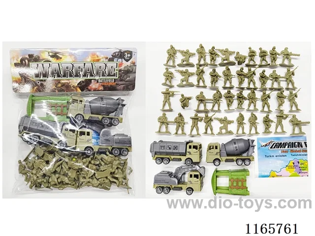 3PCS pull back military engineering vehicle set