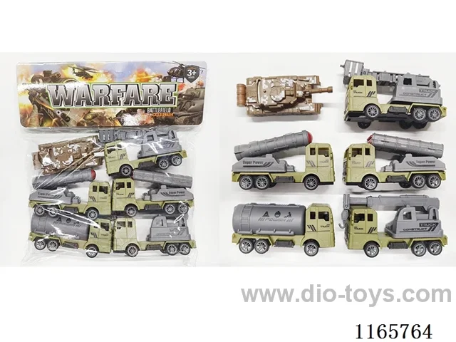 5PCS pull back military vehicle set