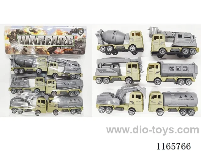 6PCS pull back military engineering vehicle