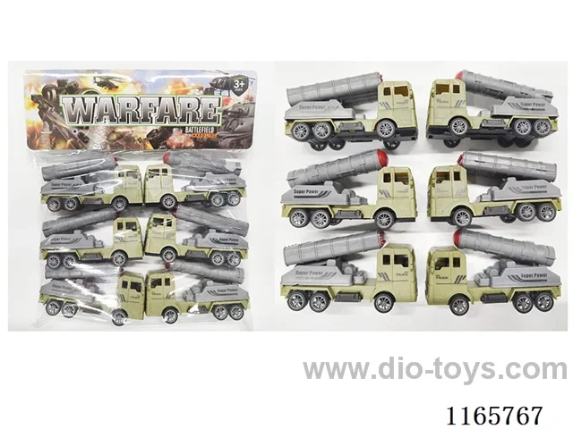 6PCS pull back Military Missile Vehicle