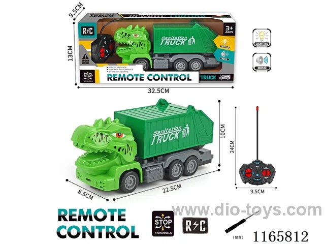 4ch Dinosaur sanitation rc car not included battery (3*AA+2*AA)