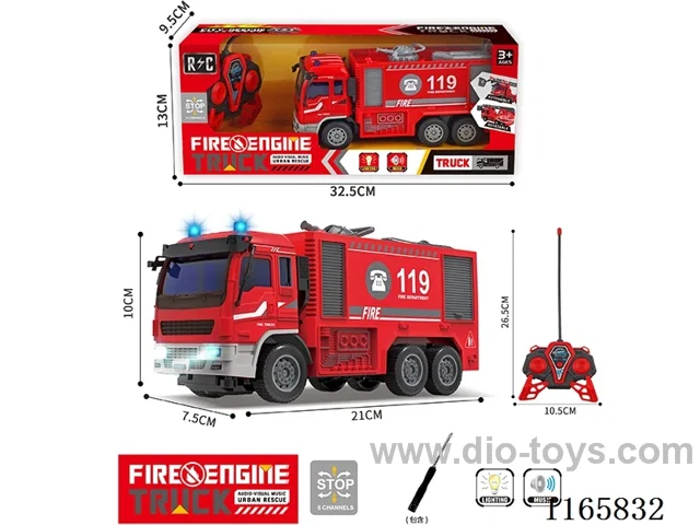 5ch firefighting rc car W L/M not included 3*AA battery